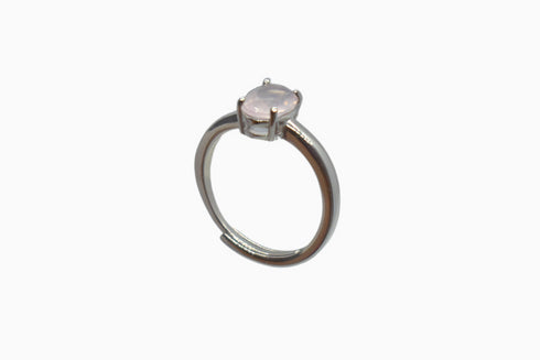 Divya दिव्या | Rosenquarz | Ring | Silber | Rhodiniert